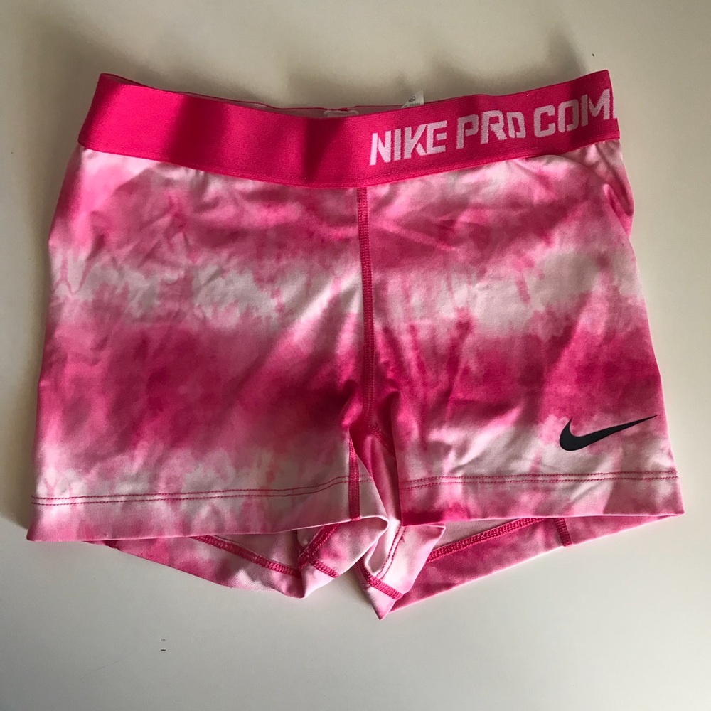 Nike Pro Combat Dri Fit Shorts Pink Tie Dye